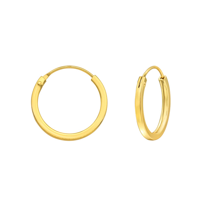 Joy|S - Zilveren oorringen - 16 mm / 1.7 mm - goudplating / gold plated