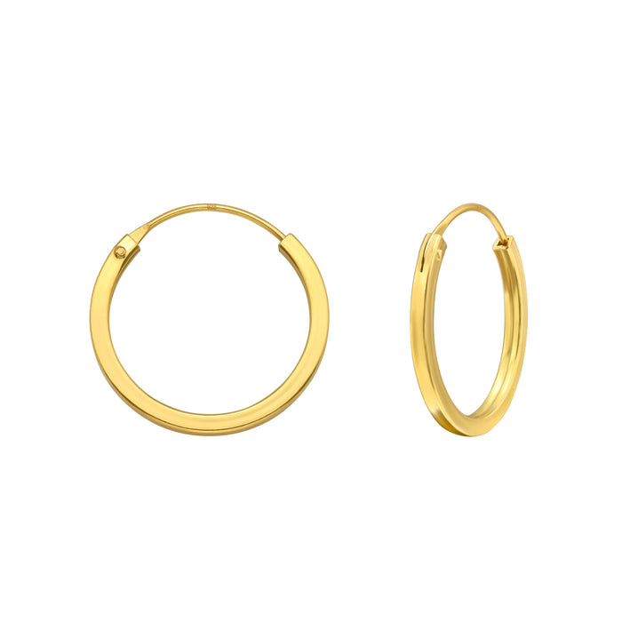 Joy|S - Zilveren oorringen - 18 mm / 1.7 mm - goudplating / goldplated