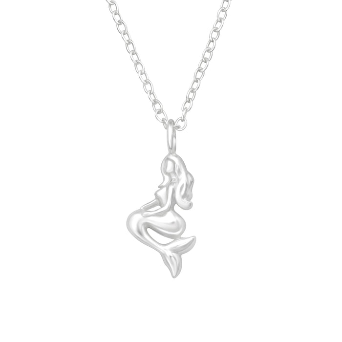 Joy|S - Zilveren zeemeermin hanger met ketting 45 cm - voor kinderen