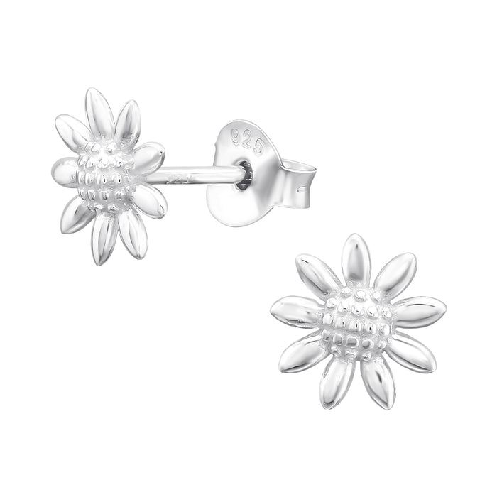 Joy|S - Zilveren bloem oorbellen - 7.5 mm - zonnebloem - sterling zilver 925