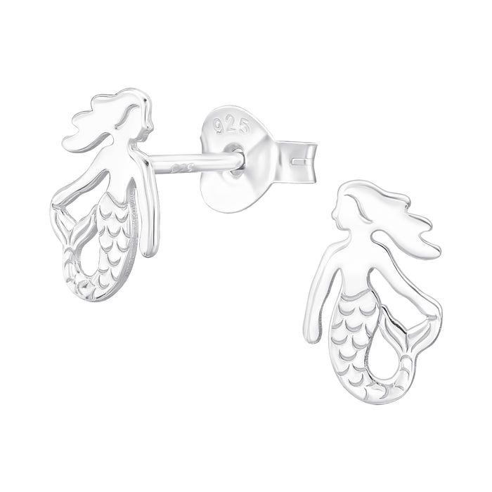 Joy|S - Zilveren zeemeermin oorbellen - 5.8 x 9.1 mm - sterling zilver 925