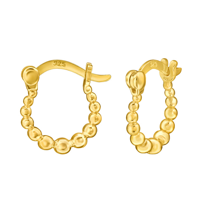 Joy|S - Zilveren oorringen 10 mm / 2.7 mm - Dots - Franse sluiting - balletjes / bolletjes - goudplating / goldplated