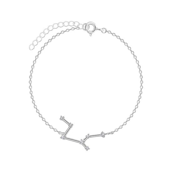 Joy|S - Zilveren sterrenbeeld armband Virgo Maagd met zirkonia