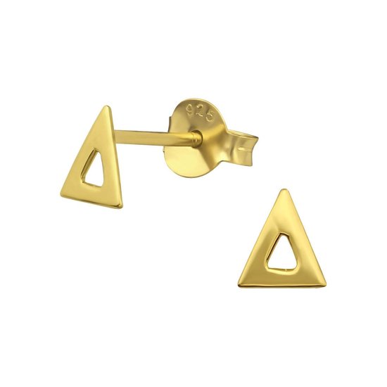 Joy|S - Zilveren driehoek oorbellen 5 x 6 mm - goudplating