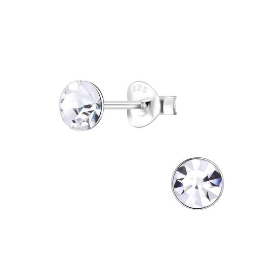 Joy|S - Zilveren oorknoppen - kristal - 5 mm