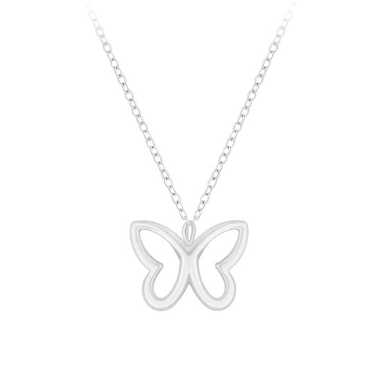 Joy|S - Zilveren vlinder hanger met ketting 36 cm + 5 cm