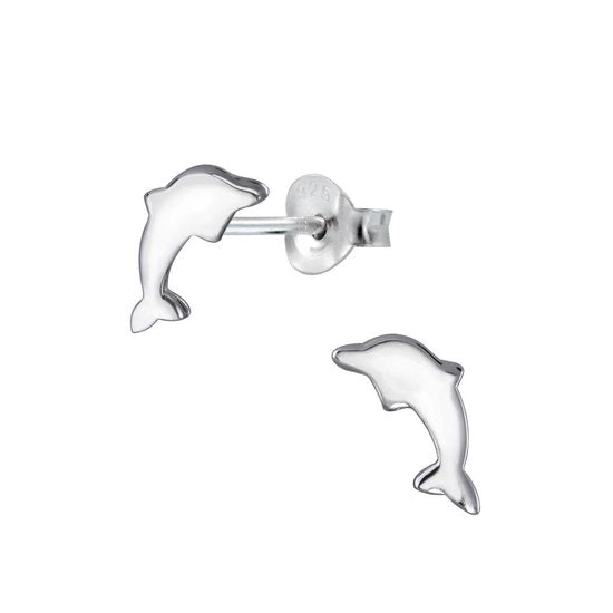 Joy|S - Zilveren dolfijn oorbellen - 5 x 10 mm
