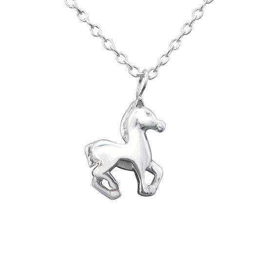 Joy|S - Zilveren paard - pony hanger met ketting