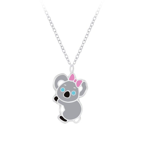 Joy|S - Zilveren koala hanger met ketting 36 cm + 5 cm extension