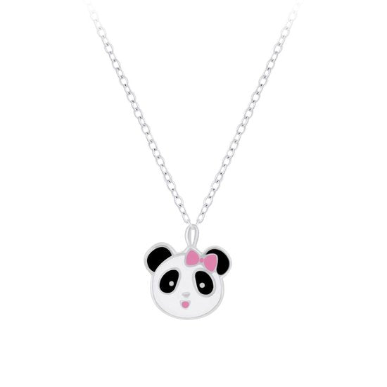 Joy|S - Zilveren Panda hanger met ketting 36 cm + 5 cm Pandabeer