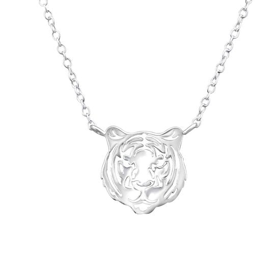 Joy|S - Zilveren tijger ketting - 40 cm