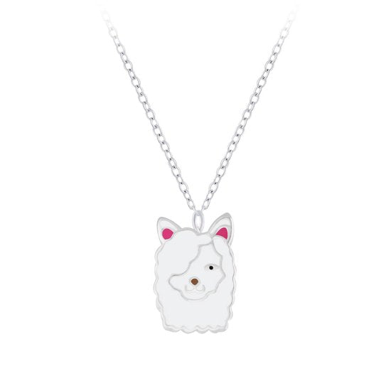 Joy|S - Zilveren Alpaca lama hanger met ketting 36 cm + 5 cm