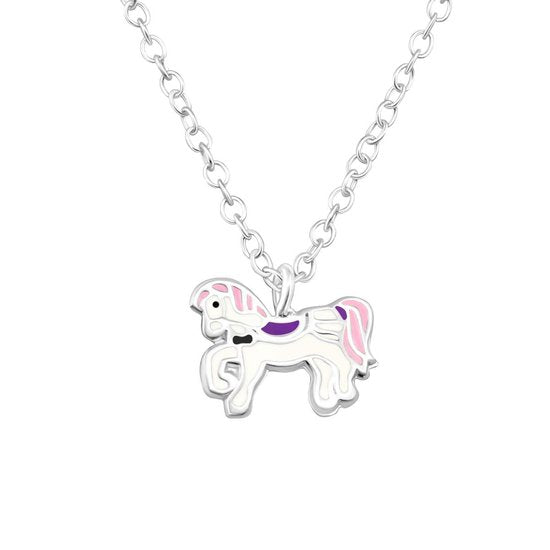 Joy|S - Zilveren paard - pony hanger met ketting 39 cm