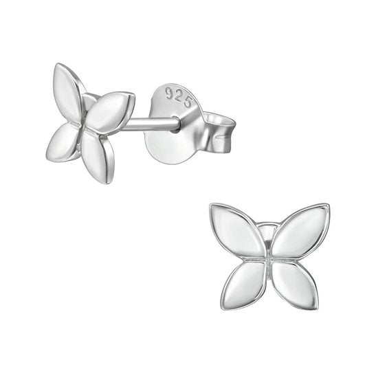 Joy|S - Zilveren vlinder oorbellen 6 mm