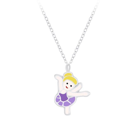 Joy|S - Zilveren ballet ballerina hanger met ketting 36 cm + 5 cm