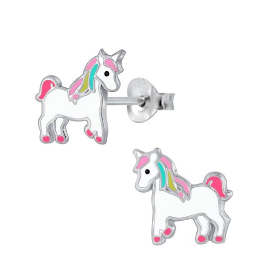 Joy|S - Zilveren unicorn - paardje oorbellen eenhoorn