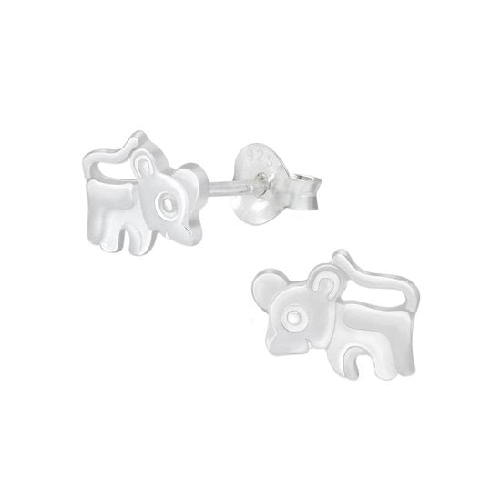 Joy|S - Zilveren muis oorbellen - 7 x 5 mm