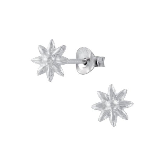 Joy|S - Zilveren bloemetje oorbellen - 6 mm