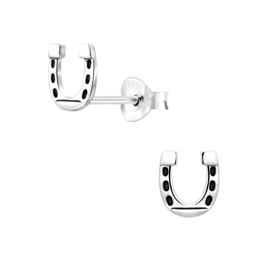 Joy|S - Zilveren hoefijzer oorbellen - 6 x 7 mm - t 2