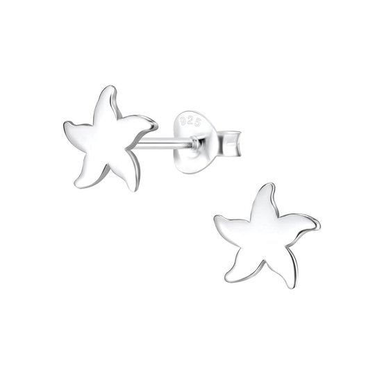 Joy|S - Zilveren Zeester oorbellen 8 mm egaal