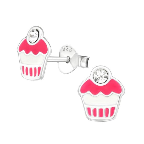 Joy|S - Zilveren cupcake oorbellen