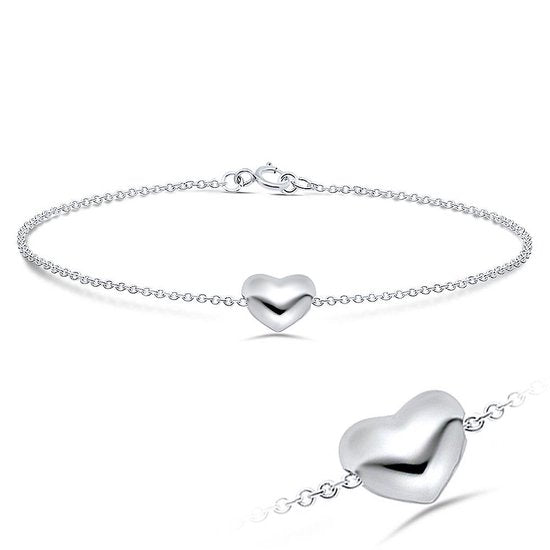 Joy|S - Zilveren hartje armband 18 cm t2