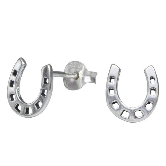 Joy|S - Zilveren hoefijzer oorbellen - 8 x 8.5 mm - massief