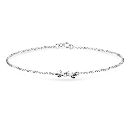 Joy|S - Zilveren love armband  - 18 cm