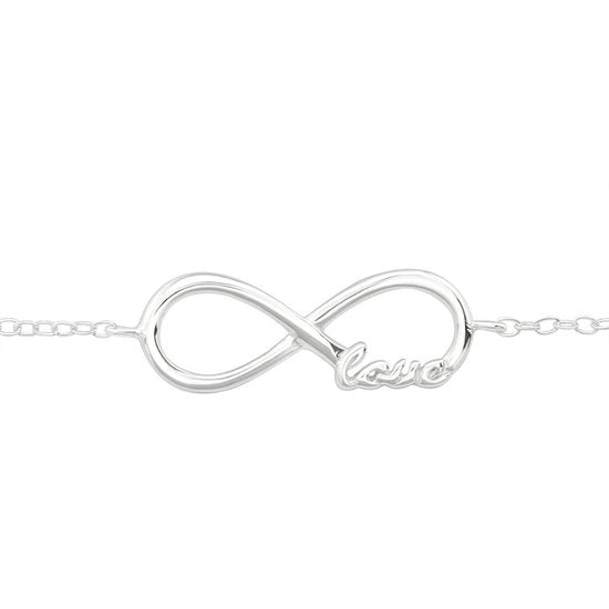 Joy|S - Zilveren Infinity armband - love - 18 cm