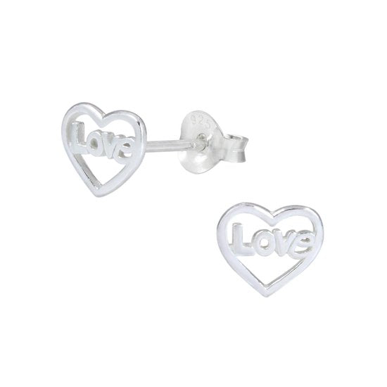 Joy|S - Zilveren hartje oorbellen - love - 7 mm