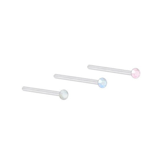 Joy|S - Zilveren neuspiercing set pastel