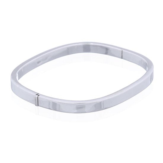 Joy|S - Zilveren vierkante bangle armband