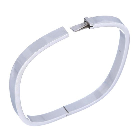 Joy|S - Zilveren vierkante bangle armband