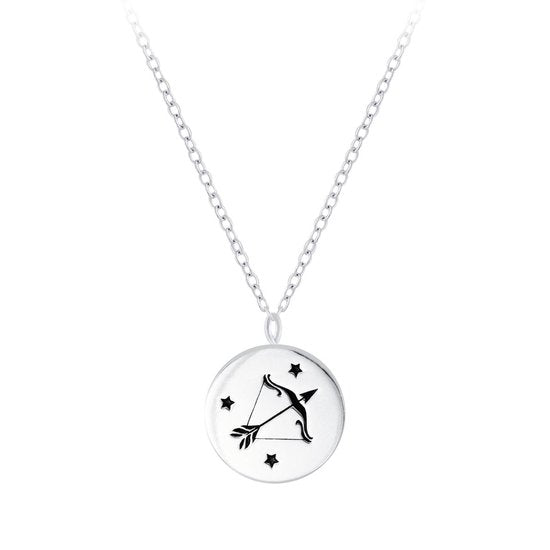 Joy|S - Zilveren sterrenbeeld Sagittarius Boogschutter hanger met ketting