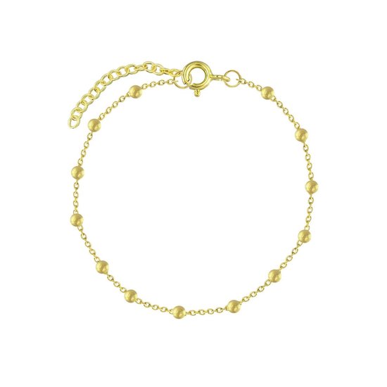 Joy|S - Zilveren armband met bolletjes - goudplating