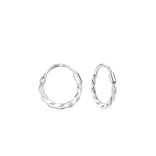Joy|S - Zilveren twisted oorringen 11 mm