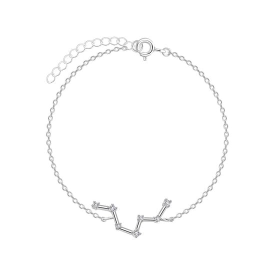 Joy|S - Zilveren sterrenbeeld armband Pisces Vissen met zirkonia