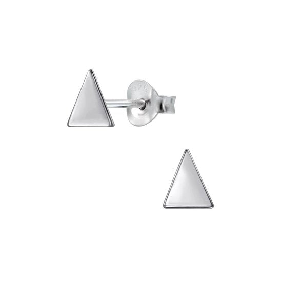 Joy|S - Zilveren petit driehoek oorbellen - 4 x 5 mm - oorknopjes