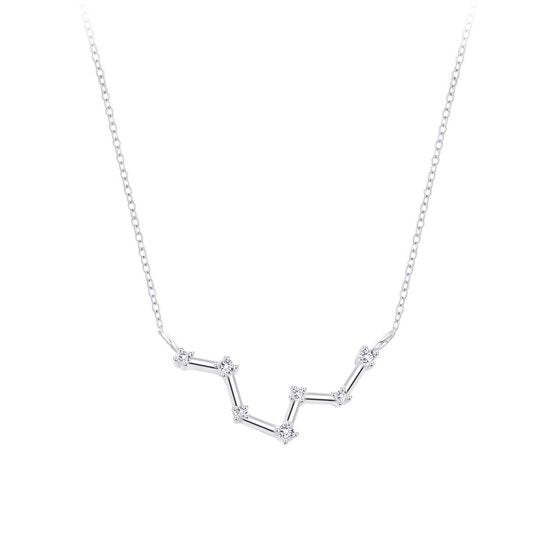 Joy|S - Zilveren sterrenbeeld ketting Pisces Vissen met zirkonia