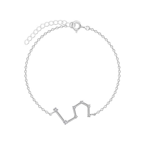 Joy|S - Zilveren sterrenbeeld armband Leo Leeuw met zirkonia