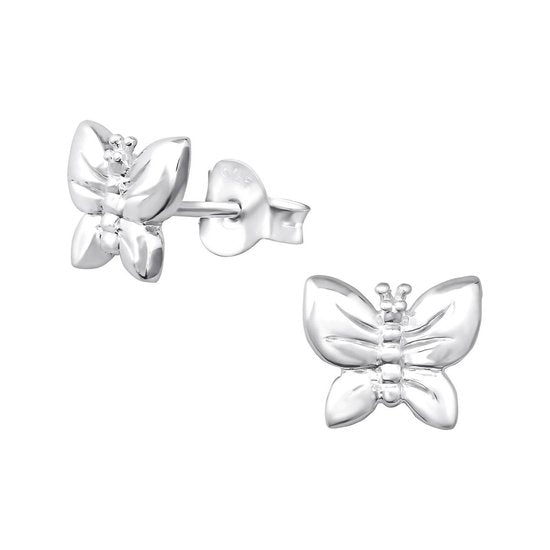 Joy|S - Zilveren vlinder oorbellen 8 x 7 mm Sterling zilver 925