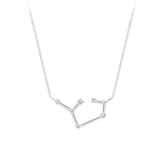 Joy|S - Zilveren sterrenbeeld ketting Sagittarius Boogschutter met zirkonia