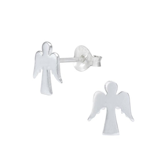 Joy|S - Zilveren engel oorbellen 8 x 10 mm
