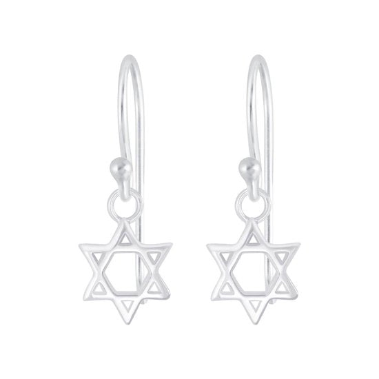 Joy|S - Zilveren ster oorbellen - oorhangers