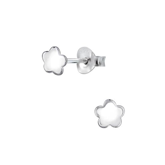 Joy|S - Zilveren petit bloem oorbellen - Daisy - 4 mm - gepolijst