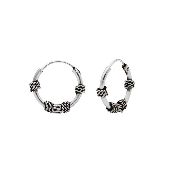 Joy|S - Zilveren Bali oorringen 12 mm classique