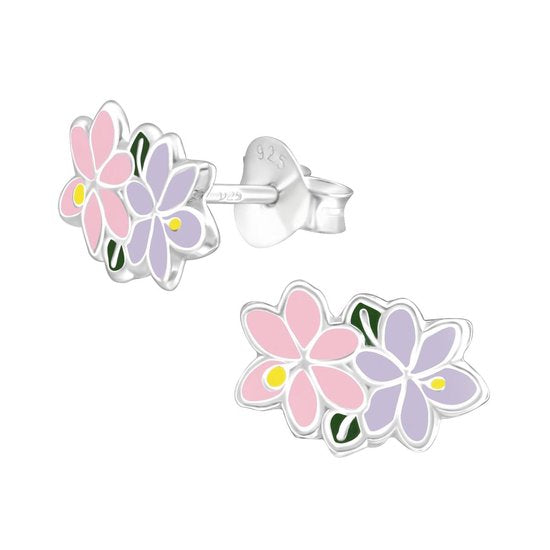 Joy|S - Zilveren bloem oorbellen 7 x 10 mm Jasmijn