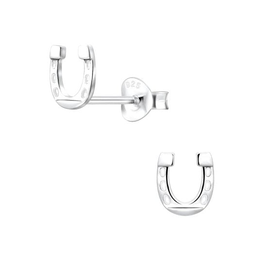 Joy|S - Zilveren hoefijzer oorbellen - 6 x 7 mm