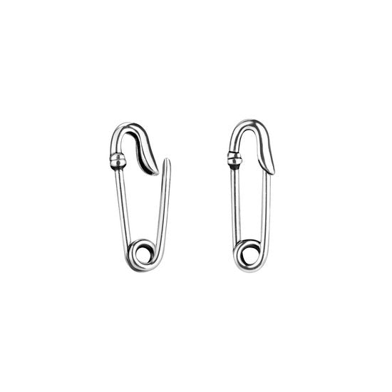 Joy|S - Zilveren veiligheidsspeld oorbellen 4 x 15 mm geoxideerd