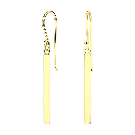 Joy|S - Zilveren Bar/ Staaf 2 x 20 mm oorbellen - oorhangers - goudplating